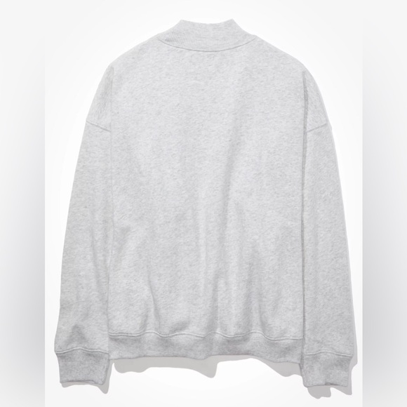 American Eagle Outfitters Graphic Mock Neck Sweater Gray Wyoming size Medium - Picture 11 of 12